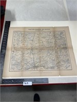 Old map plan ZUR SCHLACHT BEI ORLEANS German Lith