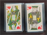 K & Q of Hearts Playing Cards 2.5gr Silver