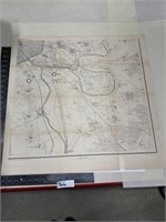 Old map, German French wartime map Lith institute