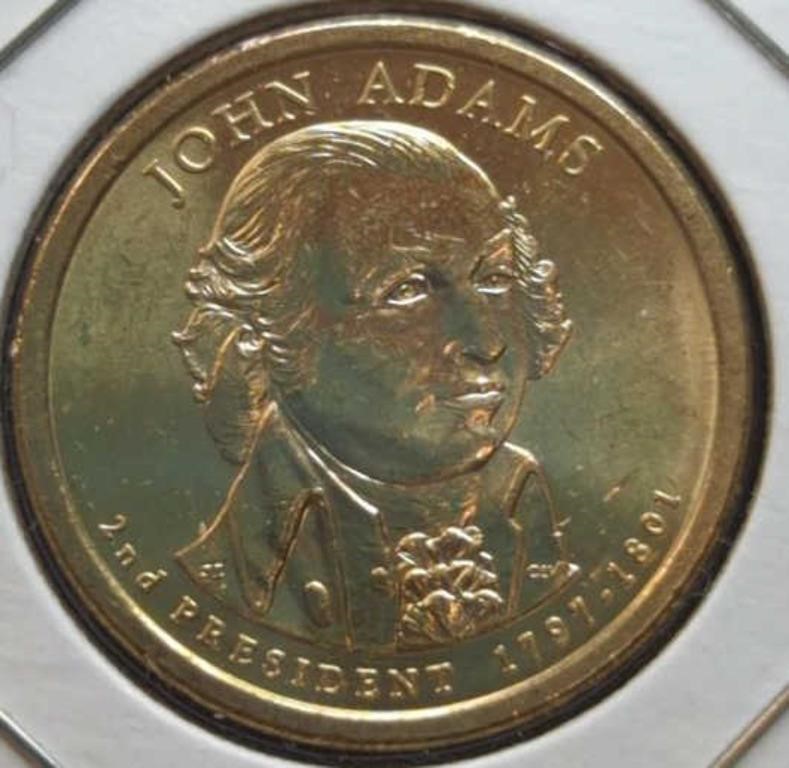 AU John Adams presidential $1 coin