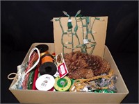 Ribbon, gift sacks, scented pine cones