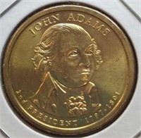 AU John Adams, US presidential $1 coin