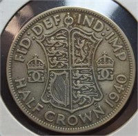 Silver 1940 half crown