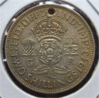 Silver 1943 two shilling