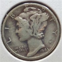 Silver 1943 d. Mercury dime
