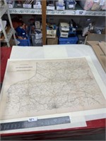 Old map, German wartime map Lith institute Berlin