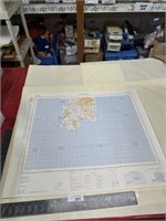 Old map CAGLIARI war, office and air ministry,