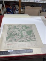Old map, 1952 CARTE De France ESTISSAC