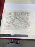 Old map, 1952 CARTE De France Chartres