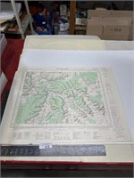 Old map, 1957 CARTE De France BAR SUR AUBE