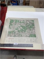 Old map, 1952 CARTE De France DOULEVANT