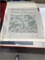 Old map, 1952 CARTE De France ESTISSAC ROMILLY