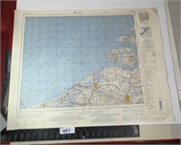 Old Map Gent Belgium, Netherlands, France, 1955