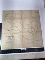 Old Map Des camps au RHIN 1805 map on canvas bond