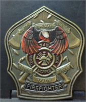 Firefighter die cut challenge coin
