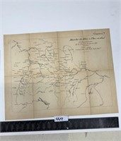 Old Map Marche du RHIN a Ulm en 1805 1806 march