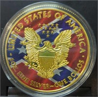 Rebel flag walking liberty challenge coin