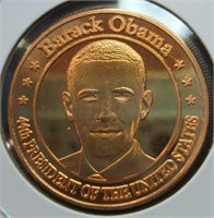 One oz fine copper coin Barack Obama