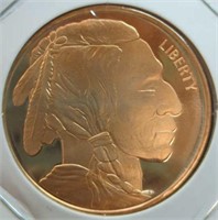 One oz fine copper coin Indian Head