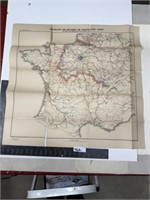 Old map 1871 German army war map, France, Germany