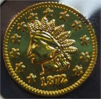 1872 California one gold token