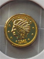 1861 California 1/4 gold token