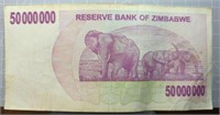 Zimbabwe $50,000,000 bank note