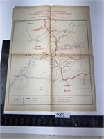 Old map April 1917 French military army, Map