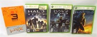 XBOX 360 (3) GAMES- Halo Wars -Halo 3 -Halo Reach