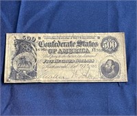 Confederate $500 copy advertising paper money
