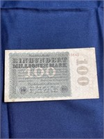 1923 Germany Millionen Mark paper money bill