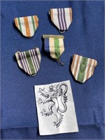 Military ribbon lot, one tattoo