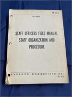 1972 Army Staff officers field manual book US