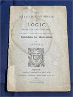 1880 Oxford handbook of logic book. Water stain