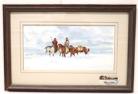 Ron Stewart Watercolor Winter Cowboys Western Art