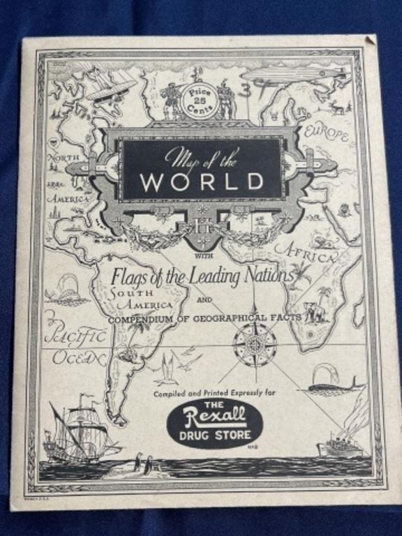 Map of the world Rexall Drug Store
