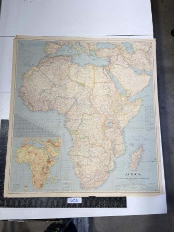 1943 map Africa national geographic magazine
