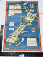 1943 map New Zealand her natural and industrial