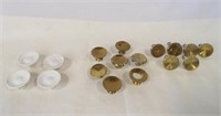 (13) Brass Tone Round Door and/or Drawer Pulls
