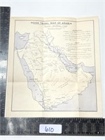 Vintage Rough tribal map of Arabia. From the
