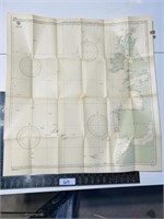 1920 War Navy map North Atlantic Ocean eastern