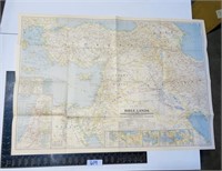 1938 litho-map Bible lands and the cradle of