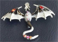 Black and silver dragon pin