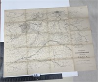 Old MAP GERMAN MILITARY MAP of PARIS NOVEMBER