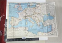 Old map WW II US ARMY SICILY AND THE SURRENDERING