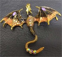 Multi color dragon pin