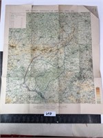 Old map German offensive on the LYS APRIL 1918