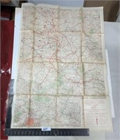 Old map FRENCH ARMY STRATEGY MAP FEB 24th to APR