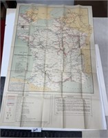 Old map VOIES NAVIGABLES DE LA FRANCE 1920 map