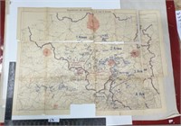 Old MAP GERMAN 1914 wartime map  military